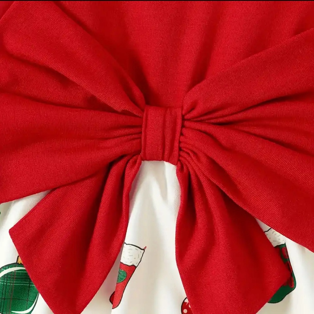 “CHRISTMAS PRINT BABY DRESS” - Picture 2 of 7